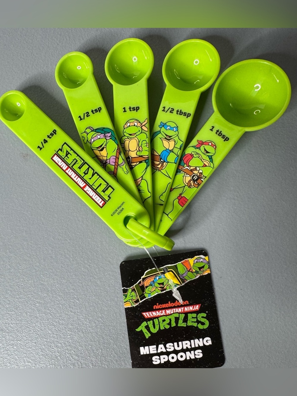 Nickelodeon Teenage Mutant Ninja Turtles Neon Lime Measuring Spoons novelty